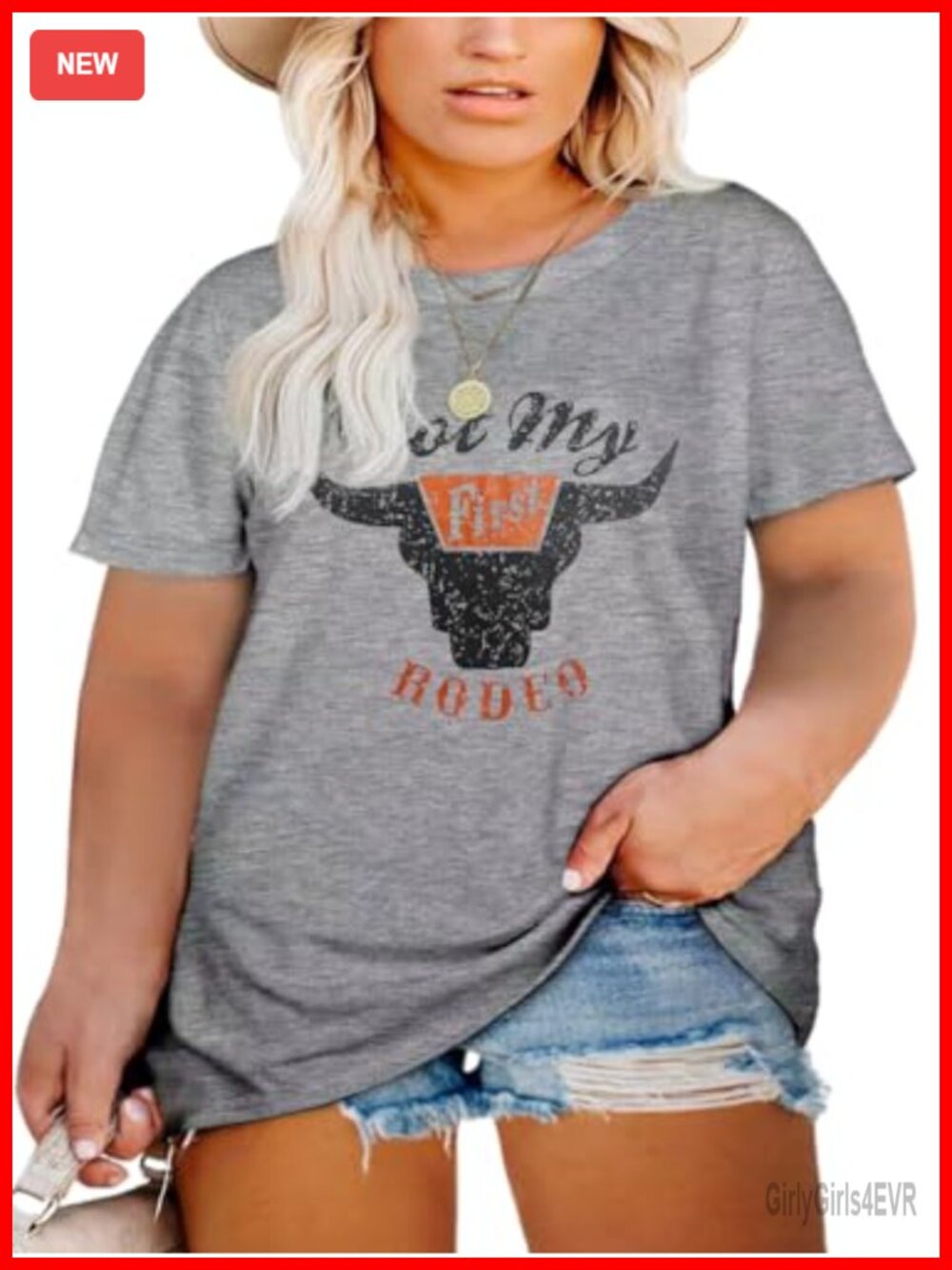 Western Rodeo Graphic Tee Plus Size Short Sleeve Cowgirl T-Shirt